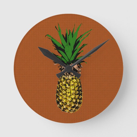 Ananas Newsprint Ronde Klok (Voorkant)