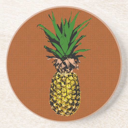 Ananas Newsprint Zandsteen Onderzetter (Voorkant)