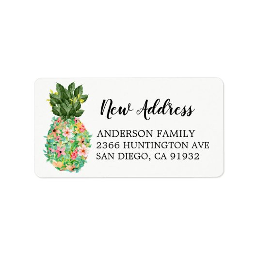 Ananas Nieuw adres Moving Return Address Label (Voorkant)