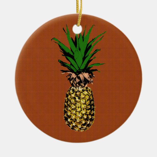 Ananas Nieuwsdruk Keramisch Ornament (Voorkant)