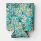 ANANAS O'CLOCK Tropische grillige Waterverf Blikjeskoeler (Voorkant)