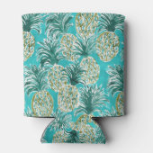 ANANAS O'CLOCK Tropische grillige Waterverf Blikjeskoeler (Achterkant)