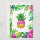 Ananas Oerwoud Pacifiers Roze Meisje Baby shower Bedankkaart (Achterkant)