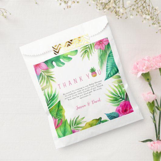 Ananas Oerwoud Pacifiers Roze Meisje Baby shower Bedankzakje (Gezegeld)