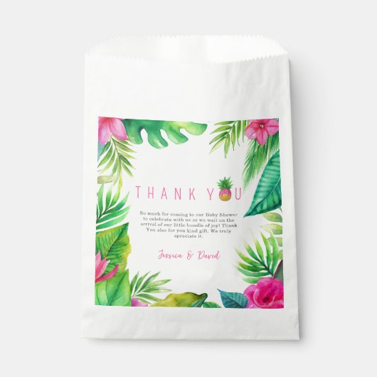 Ananas Oerwoud Pacifiers Roze Meisje Baby shower Bedankzakje (Voorkant)