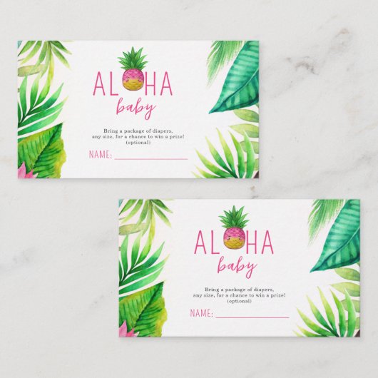 Ananas Oerwoud Pacifiers Roze Meisje Baby shower Informatiekaartje (Voorkant / Achterkant)