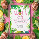 Ananas Oerwoud Pacifiers Roze Meisje Baby shower Kaart