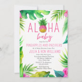 Ananas Oerwoud Pacifiers Roze Meisje Baby shower Kaart (Voorkant)