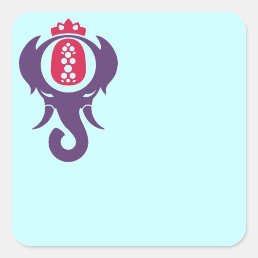 Ananas olifant vierkante sticker (Voorkant)