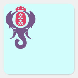 Ananas olifant vierkante sticker