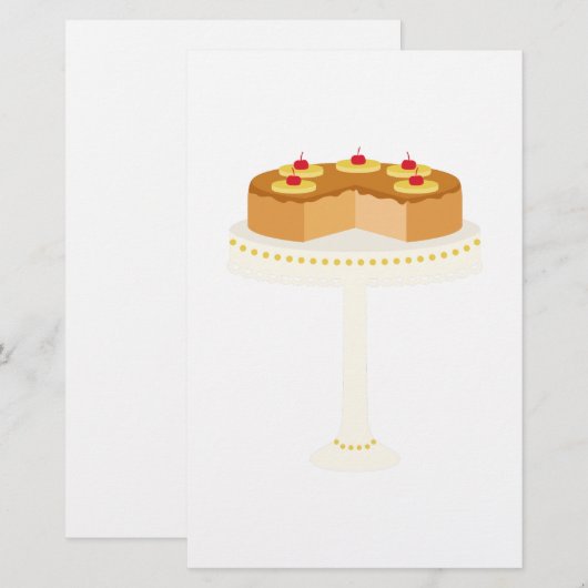 Ananas onderaan Cake Briefpapier (Voorkant / Achterkant)