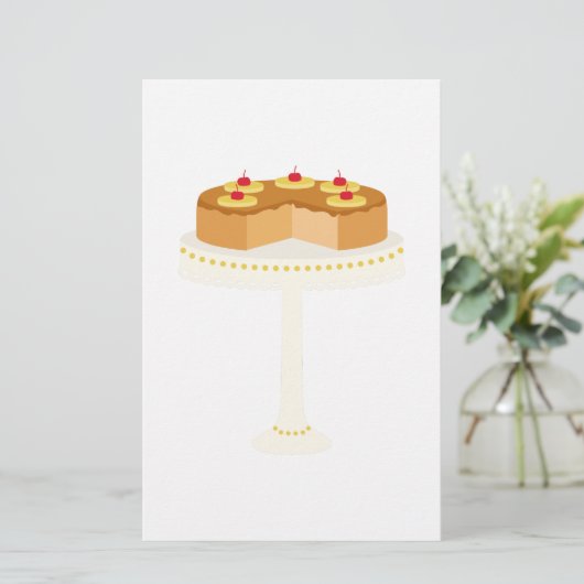 Ananas onderaan Cake Briefpapier (Staand voorkant)