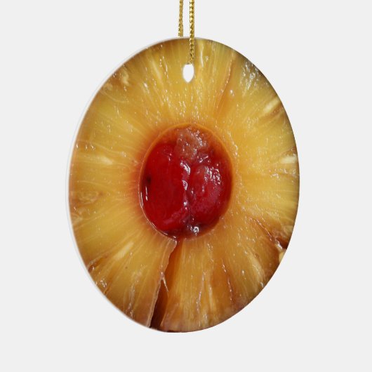 Ananas onderaan Cake Pineappel Keramisch Ornament (Rechts)