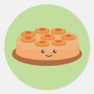 Ananas onderaan Cake Ronde Sticker