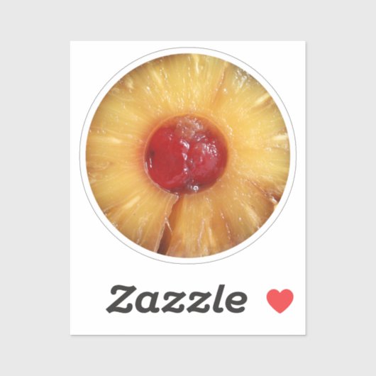 Ananas onderaan Cake Sticker (Vel)