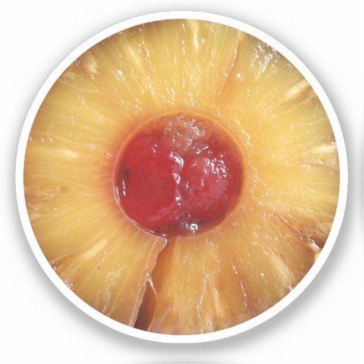 Ananas onderaan Cake Sticker (Voorkant)