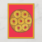 Ananas ondersteboven Cake Cherries Baking Dessert Briefkaart (Voorkant)