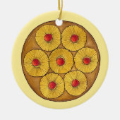 Ananas ondersteboven Cake Cherries Baking Dessert Keramisch Ornament (Voorkant)