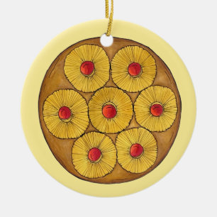 Ananas ondersteboven Cake Cherries Baking Dessert Keramisch Ornament