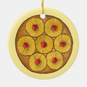Ananas ondersteboven Cake Cherries Baking Dessert Keramisch Ornament (Achterkant)