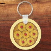 Ananas ondersteboven Cake Cherries Baking Dessert Sleutelhanger (Voorkant)