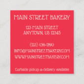 Ananas ondersteboven Cake Cherries Baking Dessert Vierkante Visitekaartje (Achterkant)