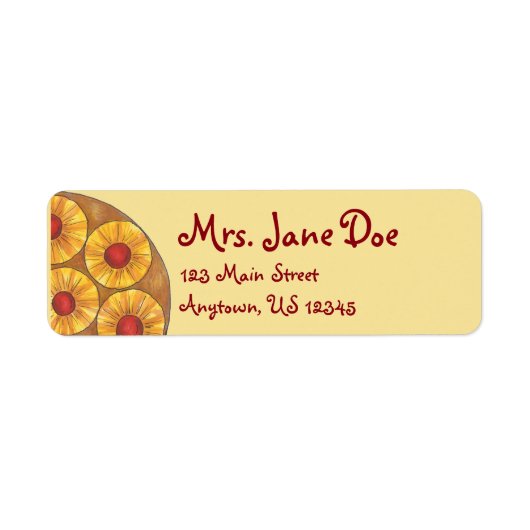 Ananas ondersteboven Cake Cherry Foodie Labels (Voorkant)