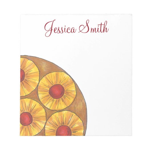 Ananas ondersteboven Cake Maraschino Cherries Notitieblok (Voorkant)