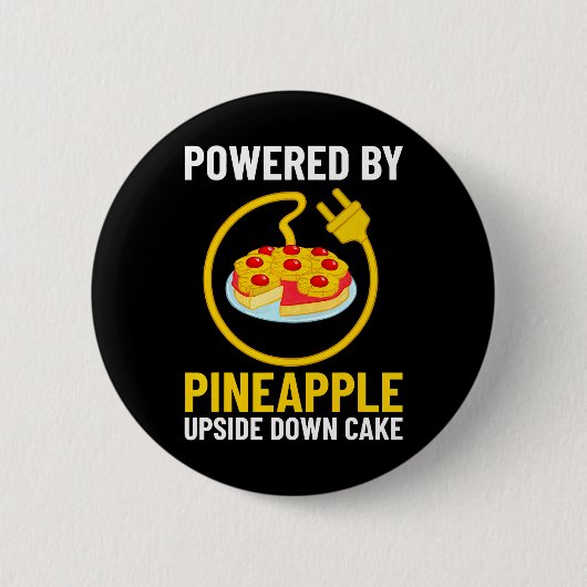 Ananas ondersteboven Cake Recipe Ronde Button 5,7 Cm (Voorkant)