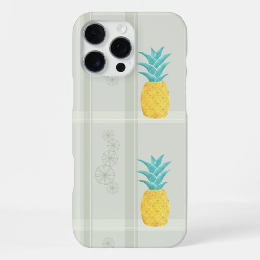 Ananas ontmoet Gestreepte Plaid iPhone Hoesje (Achterkant)