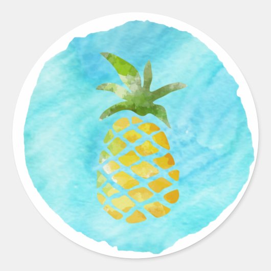 Ananas Ontwerp Ronde Sticker (Voorkant)