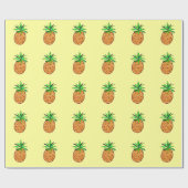Ananas op Bleek geel Cadeaupapier (Vlak)