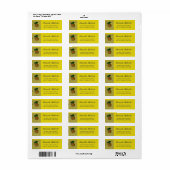 Ananas op blokpatroon etiket (Full Sheet)
