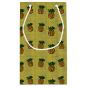 Ananas op blokpatroon klein cadeauzakje (Achterkant)