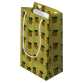 Ananas op blokpatroon klein cadeauzakje (Voorkant Gekanteld)
