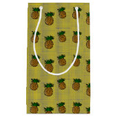 Ananas op blokpatroon klein cadeauzakje (Voorkant)