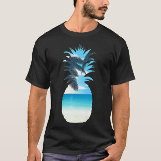 Ananas op een strand Koel Tropische T-shirt-kuiken T-shirt