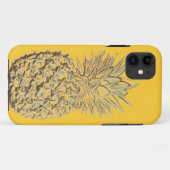 Ananas op Geel Goud Case-Mate iPhone Case (Achterkant (horizontaal))
