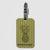 Ananas op groene achtergrond patroon bagagelabel (Voorkant (verticaal))