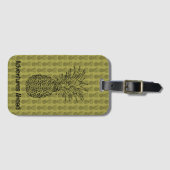 Ananas op groene achtergrond patroon bagagelabel (Voorkant (horizontaal))