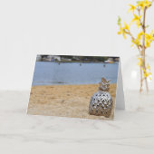 Ananas op het strand kaart (Gele Bloem)