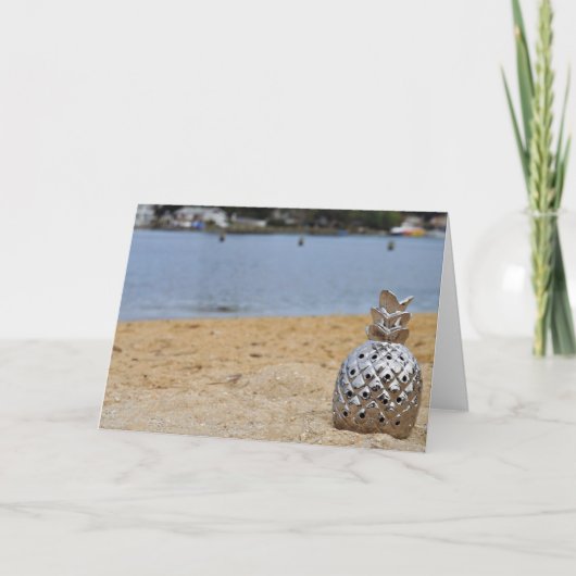 Ananas op het strand kaart (Voorkant)