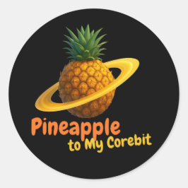 Ananas op mijn corebit. ronde sticker
