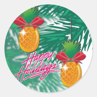 Ananas Ornament Ronde Sticker