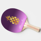 Ananas paars goudnaamscript tafeltennisbatje (Zijkant)