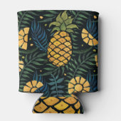 Ananas, palmbladeren: tropisch patroon. blikjeskoeler (Achterkant)