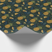 Ananas, palmbladeren: tropisch patroon. cadeaupapier (Hoek)