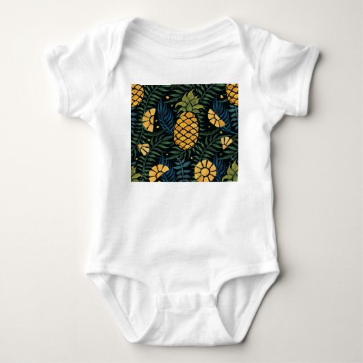 Ananas, palmbladeren: tropisch patroon. romper (Voorkant)