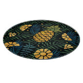 Ananas, palmbladeren: tropisch patroon. snijplank (Hoek)