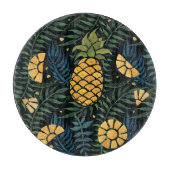 Ananas, palmbladeren: tropisch patroon. snijplank (Voorkant)